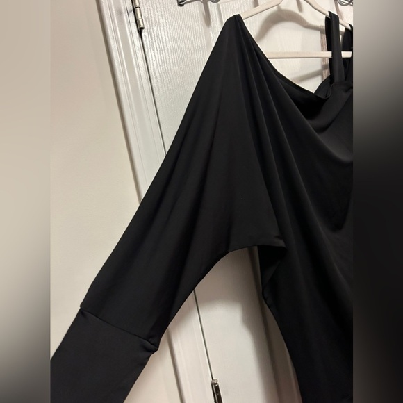 New York & Co Cold off Shoulder micro mini Dress women’s XS oversized top black - Picture 3 of 14